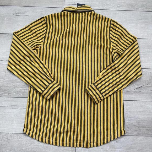 Stüssy Piper Stripe LS Shirt Men Size Small Gold Black Vertical Stripes NWT $95 - Picture 3 of 8